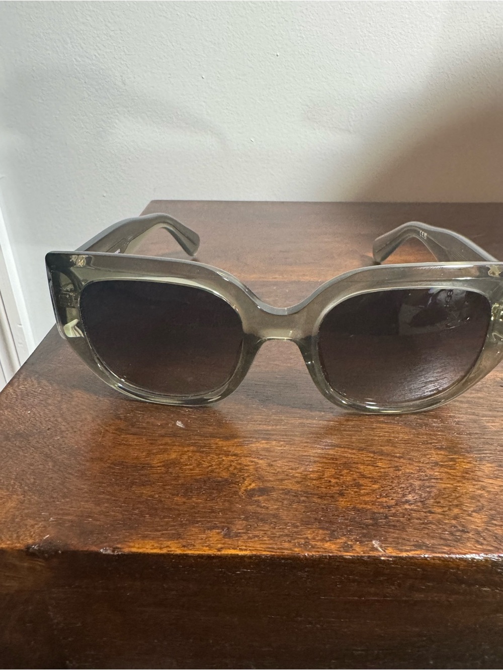 Quay Australia Olive Translucent Frame Sunglasses with Black Gradient Lenses - Picture 7 of 10